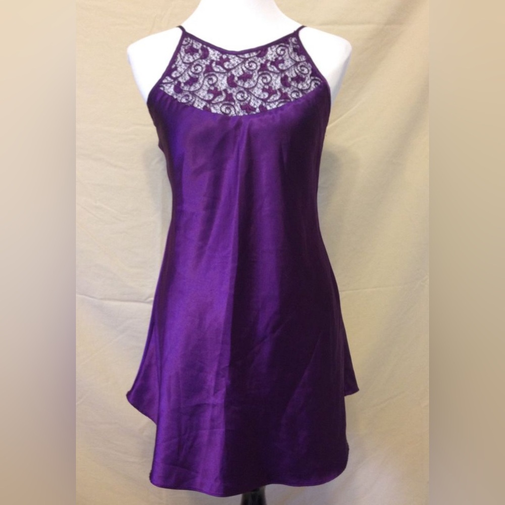 vintage purple satin slip dress lace XL Y2K romantic fairy grunge whimsigoth